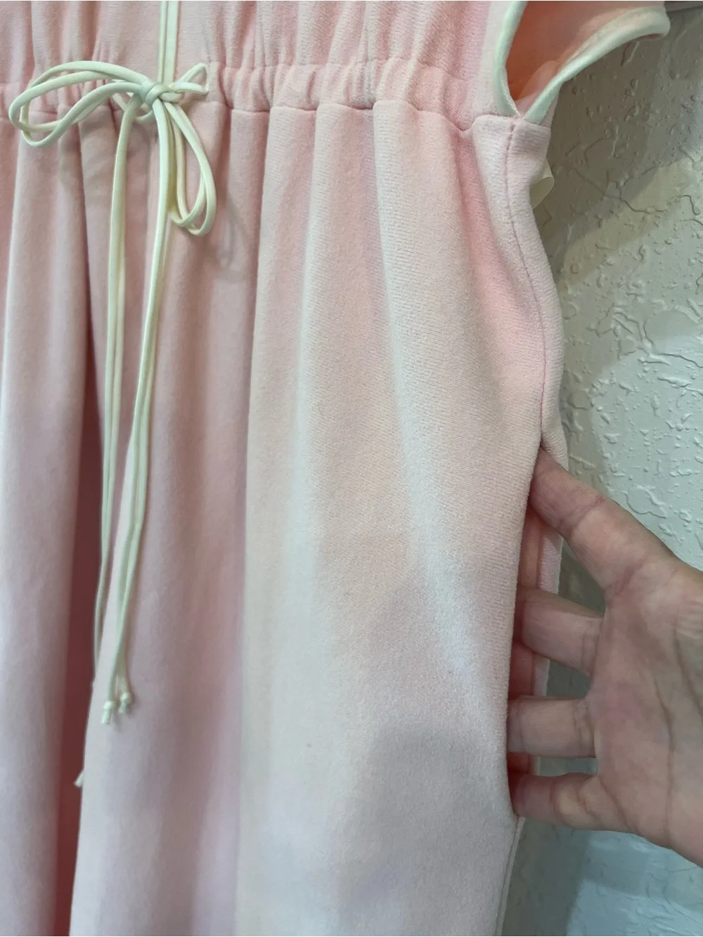 Vanity Fair Vintage 80s Hostess Lounge Dress Robe Pink Zip Front Pockets Medium